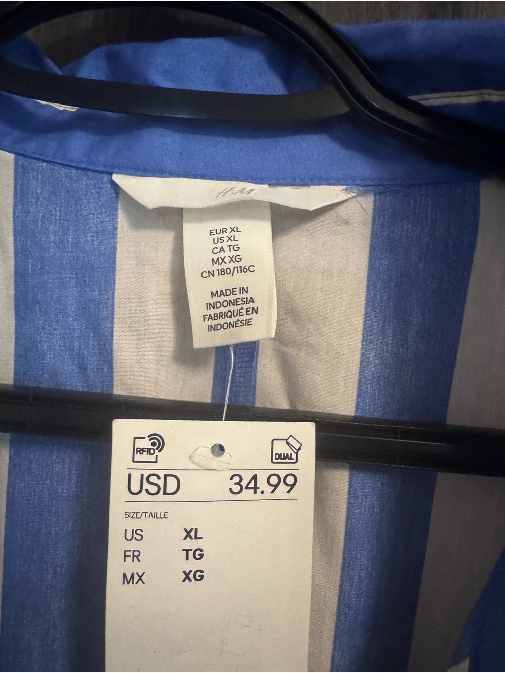 Striped Blue and White Button-Front women dress - Picture 2 of 7
